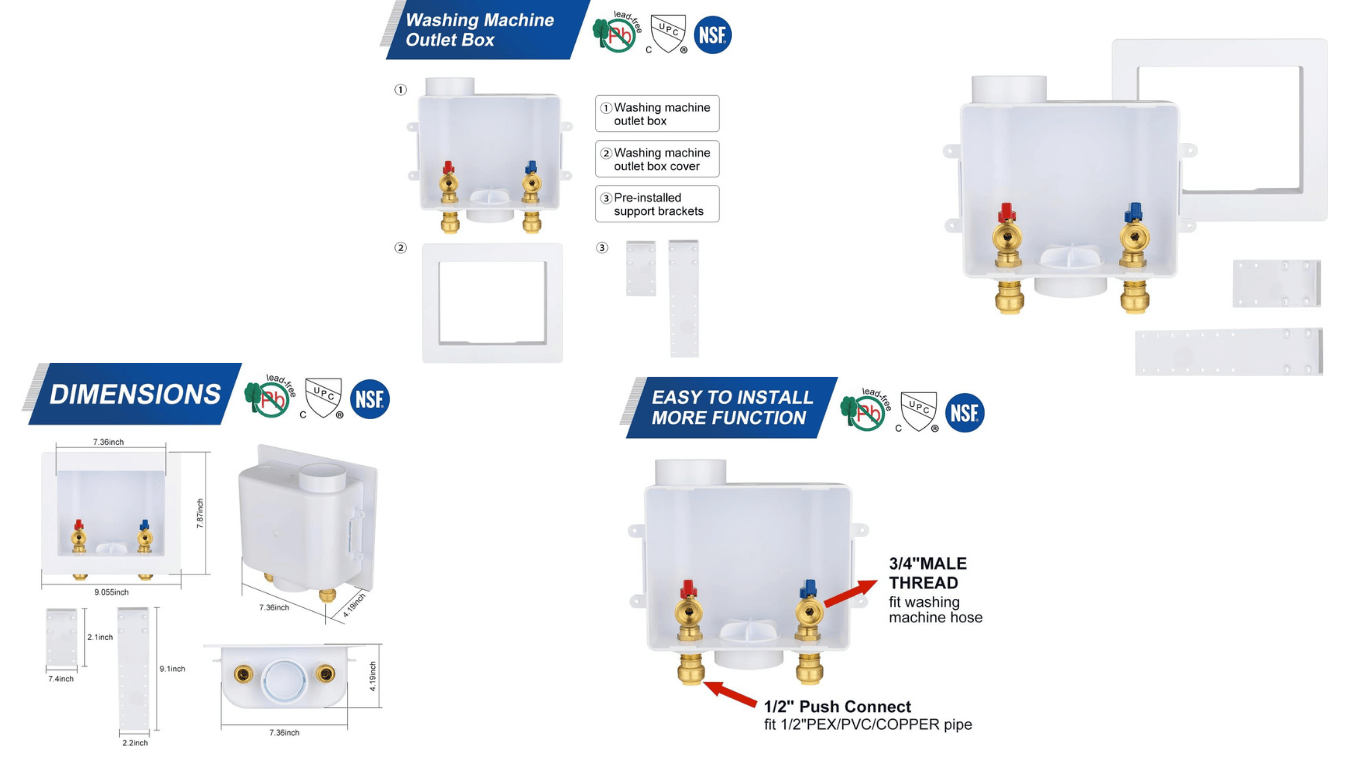 Washing Machine Outlet Boxes